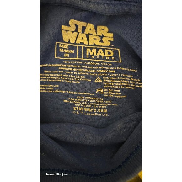 Star Wars Mandalorian Child "Today I Feel" Graphic Blue T-Shirt For Kids Size M/ - Picture 5 of 5
